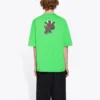 SS21 Tricou unisex cu mânecă scurtă, imprimeu cu desene animate cu motive mici, verde 612966TJVM93302