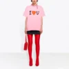 SS21 Tricou unisex cu mânecă scurtă, imprimeu cu litere, roz 612965TJVL51401