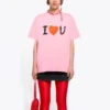 SS21 Tricou unisex cu mânecă scurtă, imprimeu cu litere, roz 612965TJVL51401