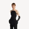 Top bustier mulat pentru femei, de culoare neagră