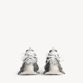Track sneakerși pentru femei cu logo șablonat, în negru/alb