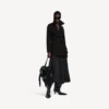 Trench scurt de damă, model cocoon, negru