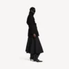 Trench scurt de damă, model cocoon, negru