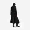 Trench scurt de damă, model cocoon, negru