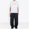 Tricou alb confortabil cu mâneci scurte și imprimeu cu logo Balenciaga pentru bărbați 612966TIV549040