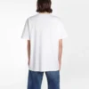 Tricou alb cu guler rotund și mâneci scurte pentru bărbați, cu imprimeu cu logo Balenciaga 556150TYK239000
