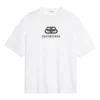 Tricou alb cu mânecă scurtă, cu imprimeu cu litere pe piept 570813TEV489044