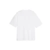 Tricou alb cu mânecă scurtă, cu imprimeu cu litere pe piept 570813TEV489044