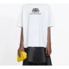 Tricou alb cu mânecă scurtă, cu imprimeu cu litere pe piept 570813TEV489044