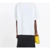 Tricou alb cu mânecă scurtă, cu imprimeu cu litere pe piept 570813TEV489044