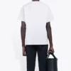 Tricou alb cu mânecă scurtă pentru bărbați Balenciaga cu imprimeu retro al logo-ului „Band Portrait” 612966TIV479000