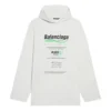 Tricou alb, larg, cu imprimeu cu litere din logo-ul Balenciaga FW21 pentru bărbați 662424TKVF89085
