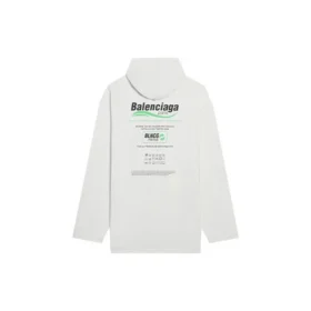 Tricou alb, larg, cu imprimeu cu litere din logo-ul Balenciaga FW21 pentru bărbați 662424TKVF89085 Tricou alb, larg, cu imprimeu cu litere din logo-ul Balenciaga FW21 pentru bărbați 662424TKVF89085