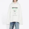Tricou alb, larg, cu imprimeu cu litere din logo-ul Balenciaga FW21 pentru bărbați 662424TKVF89085