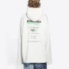 Tricou alb, larg, cu imprimeu cu litere din logo-ul Balenciaga FW21 pentru bărbați 662424TKVF89085