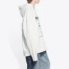 Tricou alb, larg, cu imprimeu cu litere din logo-ul Balenciaga FW21 pentru bărbați 662424TKVF89085