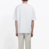 Tricou alb pentru bărbați Balenciaga cu logo BB, imprimeu cu logo clasic, mânecă scurtă 570803TEV489044
