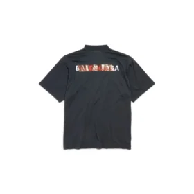 Tricou Balenciaga cu bandă pe spate „Black” 764235TSVG28737 Tricou Balenciaga cu bandă pe spate „Black” 764235TSVG28737