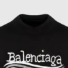 Tricou Balenciaga desenat manual „Black” 641675TNVE71197