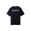 Tricou Balenciaga desenat manual, croială largă „Negru” 641675TOVO51070
