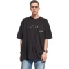 Tricou Balenciaga desenat manual, croială largă „Negru” 641675TOVO51070
