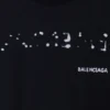 Tricou Balenciaga desenat manual, croială largă „Negru” 641675TOVO51070