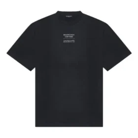 Tricou Balenciaga FW21 Couture pentru bărbați, cu guler rotund și mâneci scurte, negru 651795TJV901070 Tricou Balenciaga FW21 Couture pentru bărbați, cu guler rotund și mâneci scurte, negru 651795TJV901070