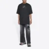 Tricou Balenciaga FW21 Couture pentru bărbați, cu guler rotund și mâneci scurte, negru 651795TJV901070