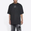 Tricou Balenciaga FW21 Couture pentru bărbați, cu guler rotund și mâneci scurte, negru 651795TJV901070