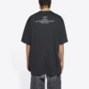 Tricou Balenciaga FW21 Couture pentru bărbați, cu guler rotund și mâneci scurte, negru 651795TJV901070