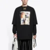 Tricou Balenciaga pentru bărbați, lungime medie, guler rotund, mânecă scurtă, negru 641614TJVG81000