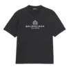 Tricou Balenciaga Retro Knit BB Paris cu imprimeu, mânecă scurtă, pentru bărbați, negru 594579TGV601000