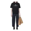Tricou Balenciaga Retro Knit BB Paris cu imprimeu, mânecă scurtă, pentru bărbați, negru 594579TGV601000