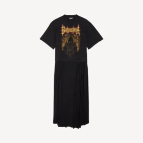 Tricou Balenciaga Sacra Cœur cu trenă pentru femei, negru
