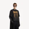 Tricou Balenciaga Sacra Cœur cu trenă pentru femei, negru