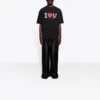 Tricou Balenciaga SS21 Love pentru bărbați, cu mânecă scurtă, negru 612966TJVL51070