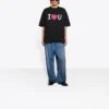 Tricou Balenciaga SS21 Love pentru bărbați, cu mânecă scurtă, negru 612966TJVL51070