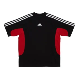 Tricou Balenciaga x adidas, croială medie, „Black Red” 712401TNVA61003