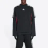 Tricou Balenciaga x adidas, croială medie, „Black Red” 712401TNVA61003