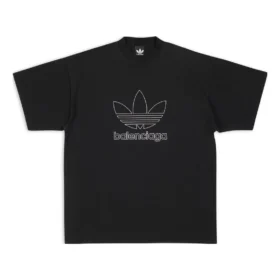 Tricou Balenciaga x adidas Trefoil „Black White” 723976TNVN81070