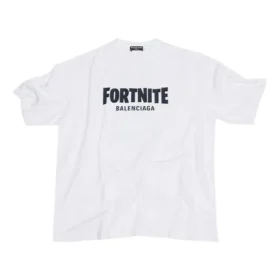 Tricou Balenciaga x FORTNITE, croială medie, „Alb” 612966TLVO39040