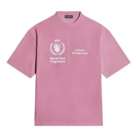Tricou Balenciaga x WFP, croială medie „Pink” 612966THV845621