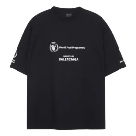Tricou Balenciaga x WFP cu croială medie „Black” 612966TMVL21070