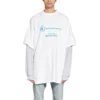 Tricou Balenciaga x WFP cu mâneci duble „White” 698089TMVL29086