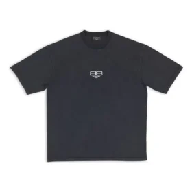 Tricou BB Paris Icon, croială medie „Negru Alb” 612966TMVG79034