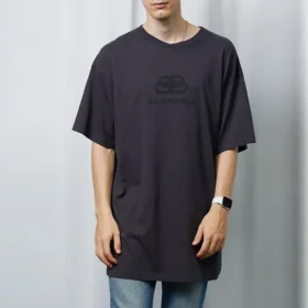 Tricou BB supradimensionat, spălat, cu țesătură interlock „Navy Black” 583214TFV658060