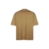 Tricou bărbătesc Balenciaga SS21, cu guler rotund larg, logo brodat cu litere și mâneci scurte, de culoare kaki 612966TJV879504