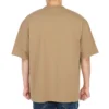 Tricou bărbătesc Balenciaga SS21, cu guler rotund larg, logo brodat cu litere și mâneci scurte, de culoare kaki 612966TJV879504