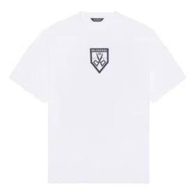 Tricou bărbătesc cu guler rotund, imprimeu SS21, alb, 651795TKV779040