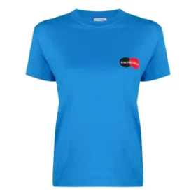 Tricou casual cu mânecă scurtă și logo cu litere, albastru 612964TIV797601